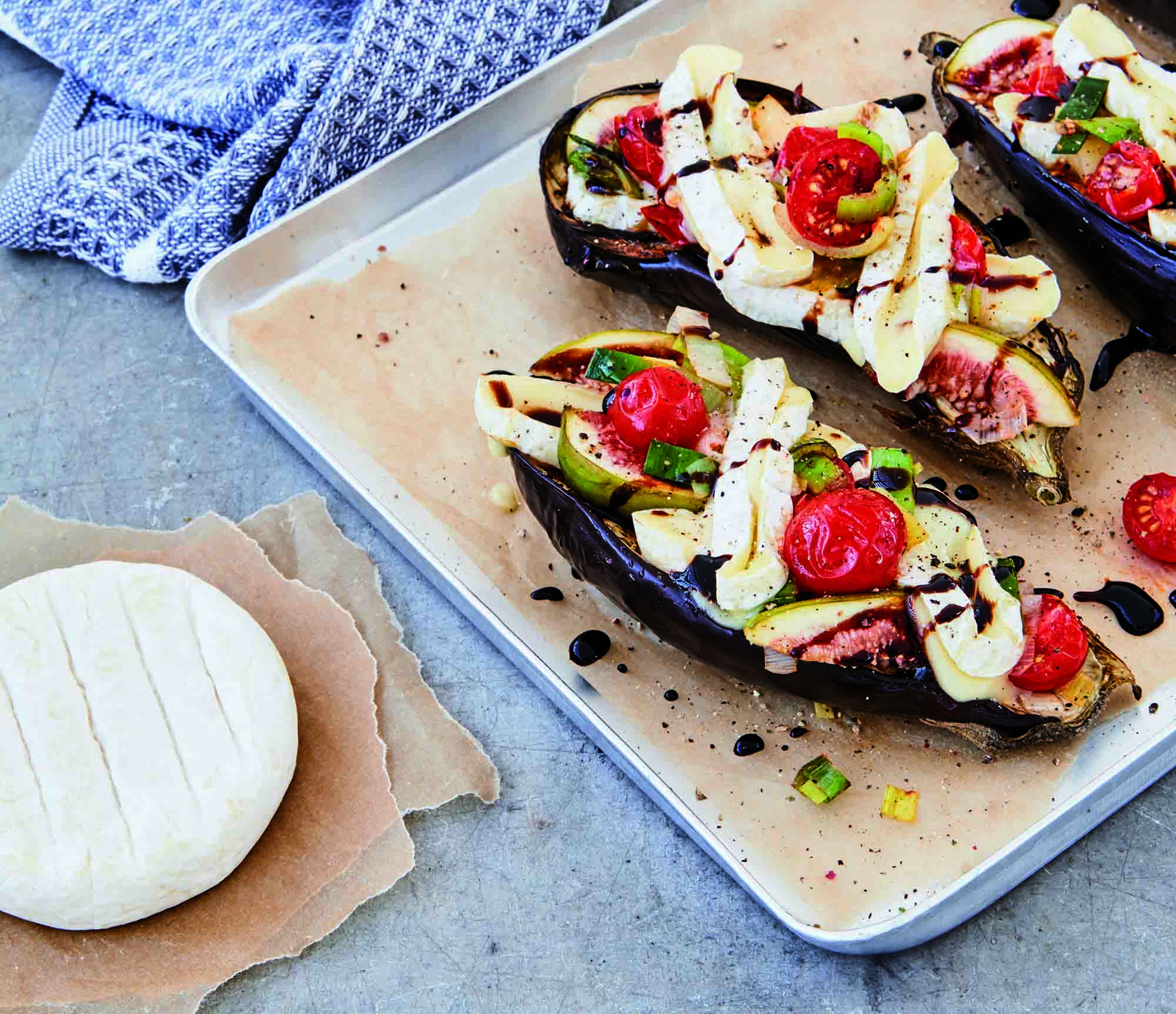 Aubergines à la Tomme Vaudoise et aux figues