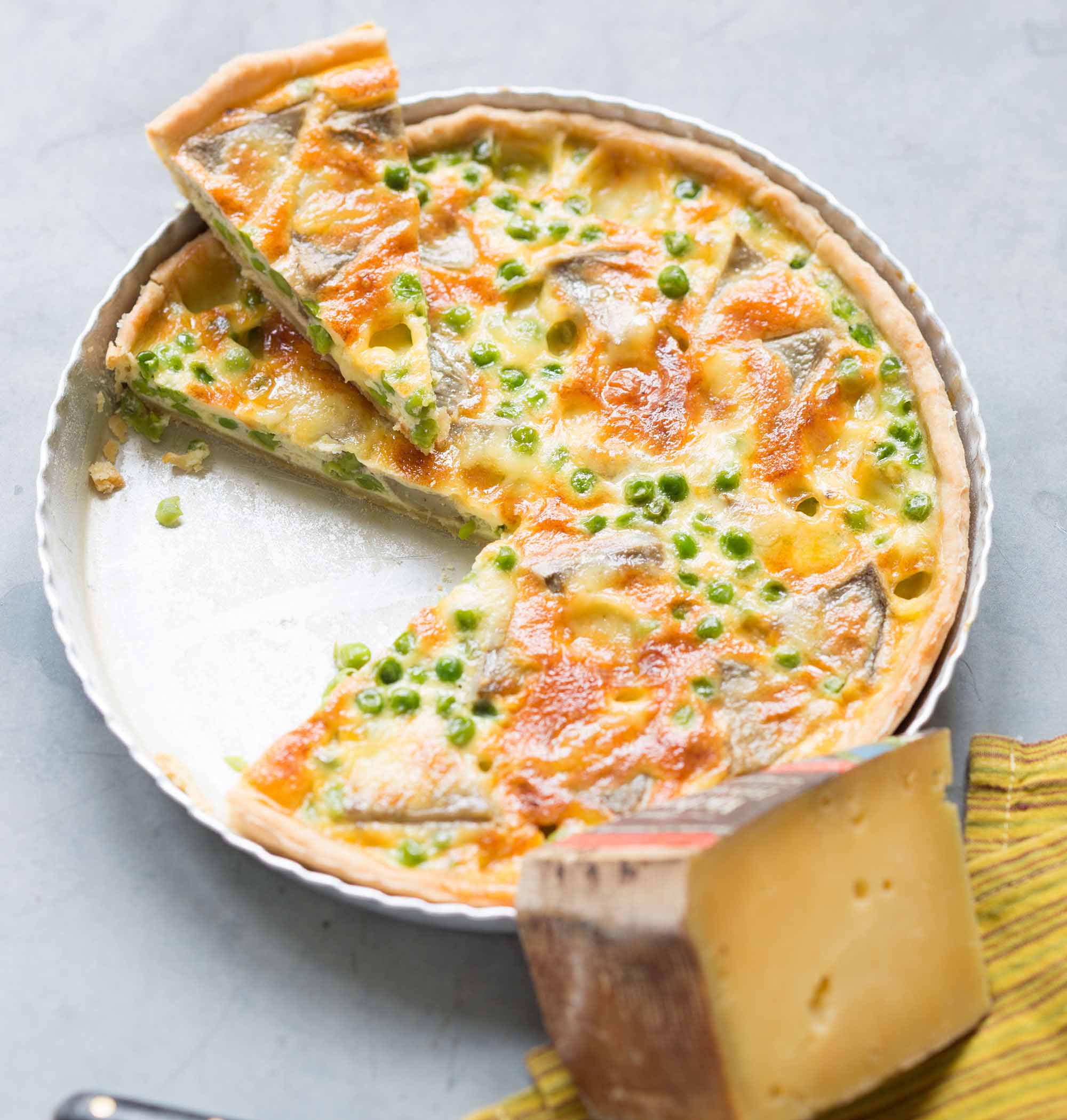 Quiche cœurs d'artichaut, petits pois et Vacherin Fribourgeois AOP