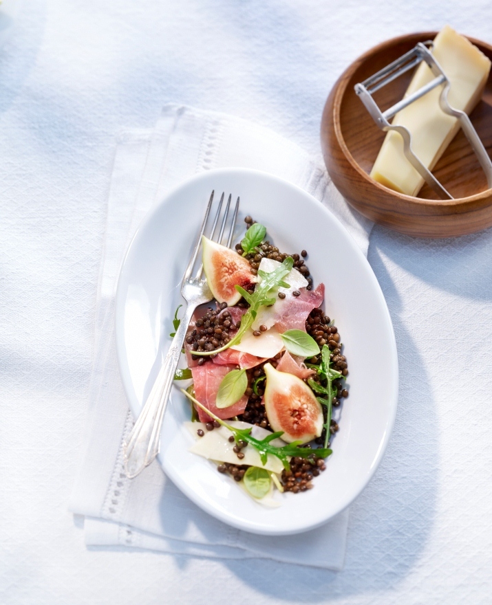 Salade de lentilles, figues et Gruyère AOP suisse