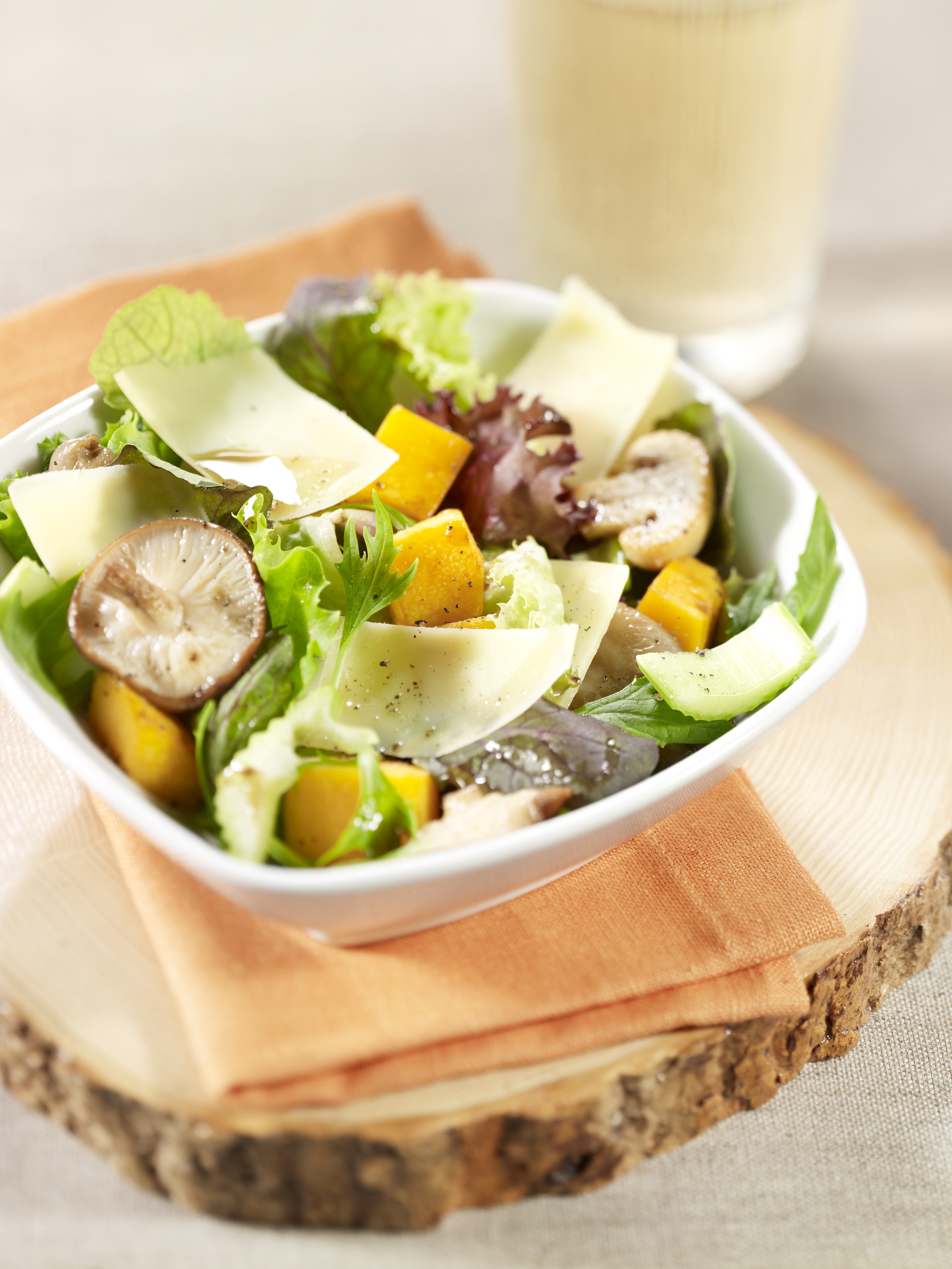 Salade de courges aux champignons et Gruyère AOP suisse