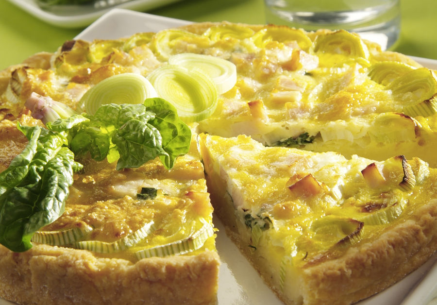 Quiche aux lardons et aux poireaux