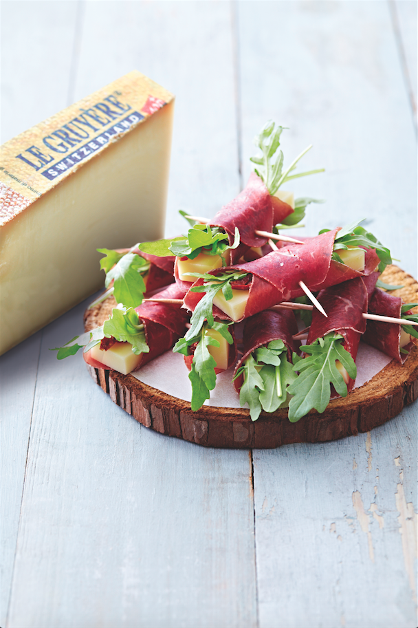 Rouleaux de viande des Grisons au Gruyère AOP suisse